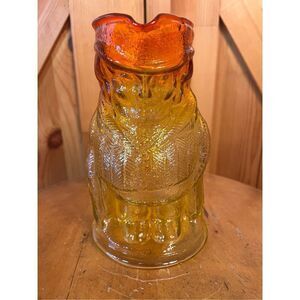 Vintage Toby Jugg Amberina Kanawha Glass Pitcher Mug Stein Red Yellow 6.5” (6074